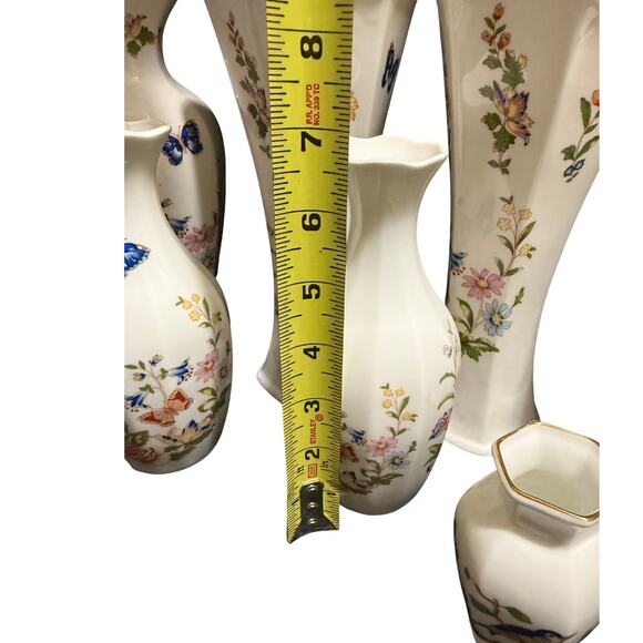 9 Pieces of Ainsley Bone China - Vases - Pembroke, Cottage Garden, Wild Tudor - Picture 12 of 16